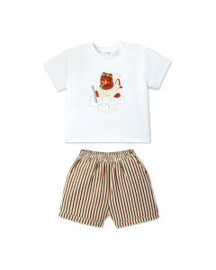 Bộ cộc tay La Pomme xin chào cơ trưởng gấu