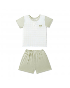 Bộ cộc tay La Pomme phối caro ếch con ngộ nghĩnh