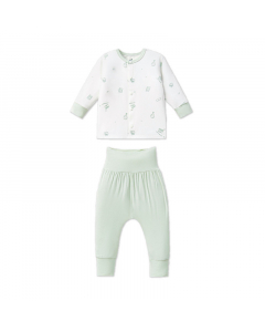 Bộ dài tay cúc thẳng La Pomme quần cạp cao nhiếp ảnh nhí