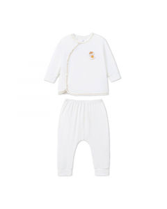 Bộ dài tay cúc lệch La Pomme bé cún lông mềm