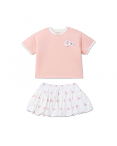 Bộ váy áo cộc tay La Pomme chấm bi ngọt ngào