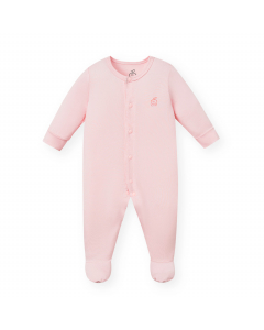Body dài tay La Pomme mềm mịn (liền tất) - Newborn Hồng