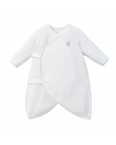 Body dài tay La Pomme đường may lật êm ái - Newborn Trắng