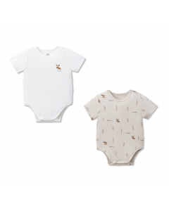 Set 2 body chip cộc tay La Pomme bạn hươu nhảy nh&oacute;t