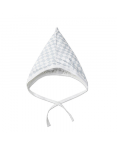 Mũ sơ sinh La Pomme phối họa tiết caro - Trắng Ghi