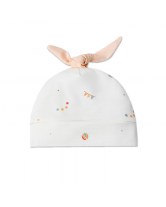 Mũ sơ sinh La Pomme lễ hội vui nhộn - Trắng Cam