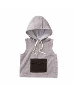 Áo Gile mũ La Pomme Cool Pocket - Nâu nhạt