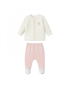 Bộ dài tay cúc thẳng La Pomme phối màu dễ thương