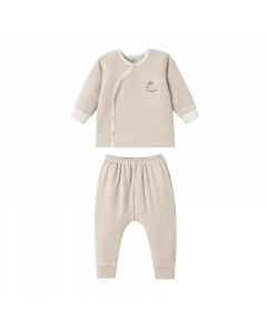 Bộ dài tay cúc lệch La Pomme phối màu dễ thương