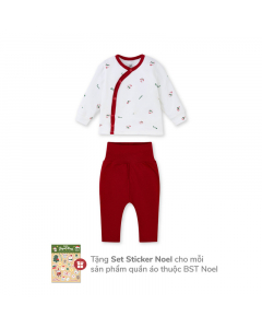 Bộ dài tay cúc lệch La Pomme giáng sinh lấp lánh