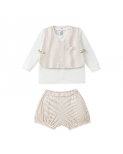 Bộ dài tay La Pomme kèm áo gile hoàng tử bé