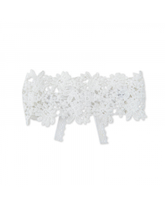 Băng đô La Pomme ren hoa điệu đà - Trắng