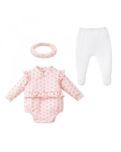 Body chip dài tay kèm quần và mấn La Pomme vườn xuân của mẹ