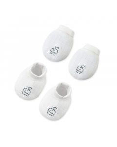 Set bao tay bao chân La Pomme truy tìm hạt dẻ - Trắng