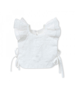 Yếm sơ sinh La Pomme vườn hoa mộng mơ - Trắng
