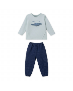 Bộ dài tay La Pomme cá sấu tinh nghịch