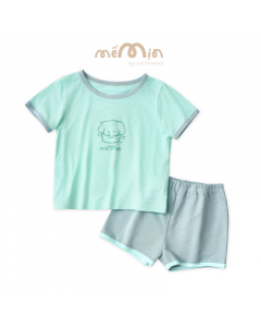 Bộ cộc tay La Pomme họa tiết sinh động - 6M Xanh