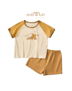 Bộ cộc tay La Pomme êm dịu - 6M Vàng