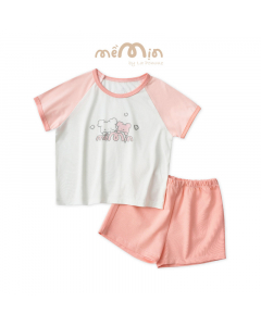 Bộ cộc tay La Pomme êm dịu - 6M Hồng