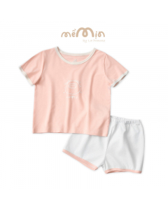 Bộ cộc tay La Pomme họa tiết sinh động - 6M Hồng