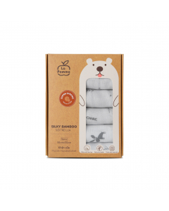 K001 Set 5 khăn sữa sợi tre lụa La Pomme - 30x30cm Hươu Ghi