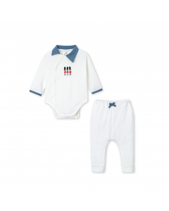 Set body chip dài tay kèm quần La Pomme Chú lính chì - Trắng