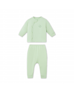 Bộ Dài Tay La Pomme Cúc lệch Dreamy Baby - 3M Xanh