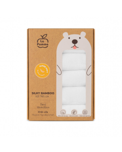 K001 Set 5 Khăn sữa sợi tre lụa (30x30cm) La Pomme Trắng