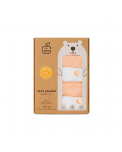 Set 5 Khăn sữa sợi tre lụa La Pomme phối màu (30x30cm) - Cam (Hạt dẻ)