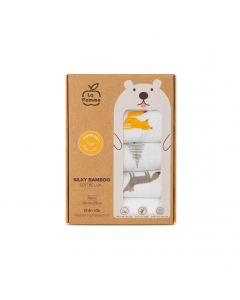 Set 5 Khăn sữa sợi tre lụa La Pomme phối màu (30x30cm) - Trắng (Cáo)