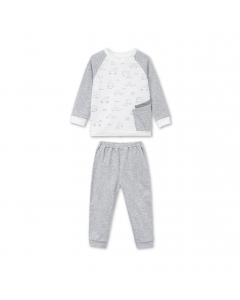 Bộ dài tay La Pomme raglan in hoạ tiết ô tô
