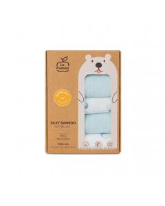 Set 5 Khăn sữa sợi tre lụa La Pomme phối màu (30x30cm) - Xanh (Hạt dẻ)