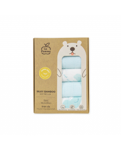 K001 - Set 5 Khăn sữa sợi tre lụa La Pomme phối màu (30x30cm) Bé bỏng của ba