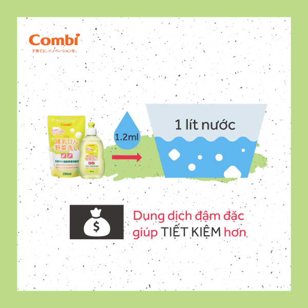 2 đặc điểm nổi bật chỉ có ở nước rửa bình sữa Combi